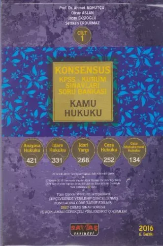 Konsensus KPSS Kurum Sınavları Soru Bankası Seti 2018
