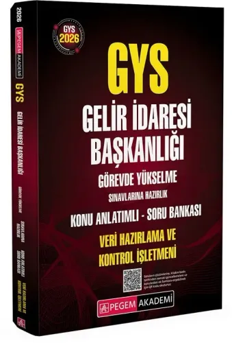 Pegem Yayınları 2026 GYS Gelir İdaresi Başkanlığı Veri Hazırlama ve Kontrol İşletmeni Konu Anlatımlı Soru Bankası