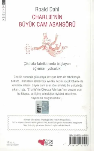 Charlie'nin Büyük Cam Asansörü Roald Dahl Can Yayınları %60 indirimli