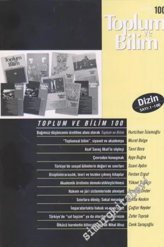 Toplum ve Bilim : Dizin 1-100 - Sayı: 100       2004