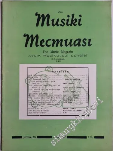 İleri Musiki Mecmuası Aylık Müzikoloji Dergisi  - Sayı: 225    19  Ağustos