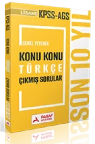 PARAF AKAD. KPSS LİSANS TÜRKÇE SON 10 YIL ÇIKMIŞ S