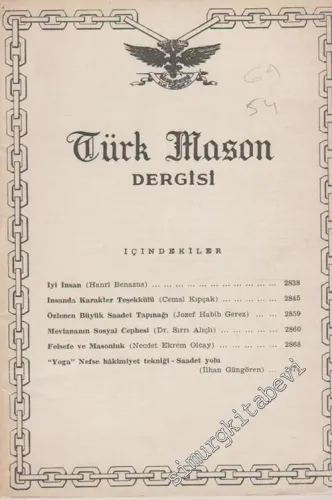 Türk Mason Dergisi - Sayı: 54    Yıl: 14  Nisan 1964