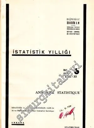 İstatistik Yıllığı Cilt 6 (1932 / 33) / Annuaire Statistique -        1934