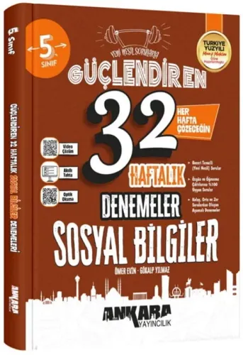 Ankara Yayıncılık 5. Sınıf Güçlendiren 32 Haftalık Sosyal Bilgiler Denemeleri