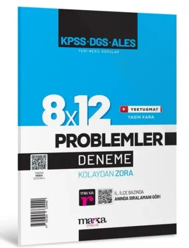 KPSS Yeni Nesil 8x12 Tamamı Video Çözümlü Problemler Deneme Marka Yayınları