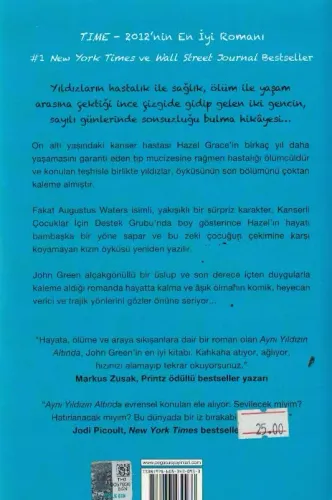 Aynı Yıldızın Altında John Green Pegasus Yayıncılık %46 indirimli