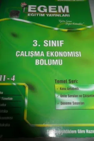 3. Sınıf Çalışma Ekonomisi Bölümü III-4 Kitabı