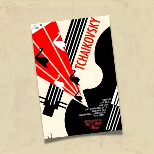 POSTER 0099 - ÇAYKOVSKİ KONSER AFİŞİ - KUŞE KAĞIT (33X48)