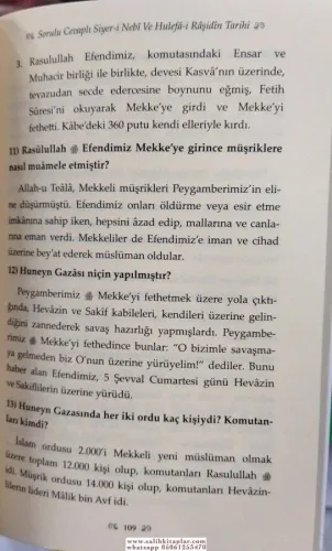 Sorulu Cevaplı Siyeri Nebi ve Hulefai Raşidin Tarihi İslamzade Ahmet Y