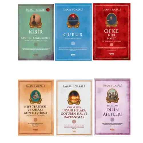 imam Gazali Serisi Gurur-Kibir-Nefs Terbiyesi-Cah ve Riya-Öfke ve Kin-Dilin Afetleri 6'lı Set