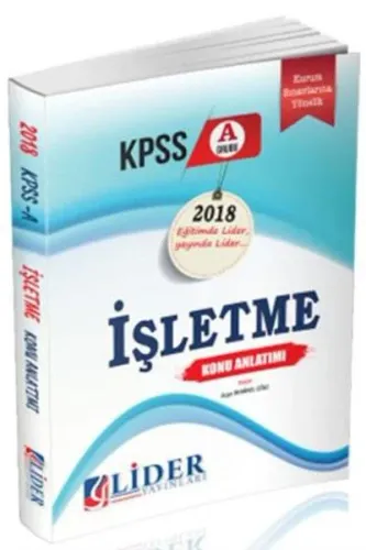 Lider KPSS A Grubu İşletme Konu Anlatımı