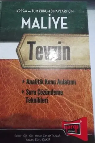 KPSS A Grubu Maliye Tevzin Konu Anlatımlı