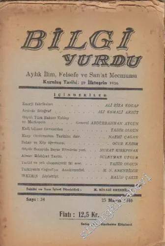 Bilgi Yurdu Aylık İlim, Felsefe ve San'at Mecmuası - Sayı: 34      Mayıs