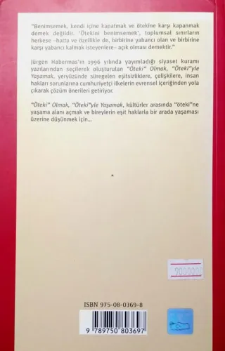 Öteki Olmak Ötekiyle Yaşamak Jürgen Habermas Yapı Kredi Yayınları