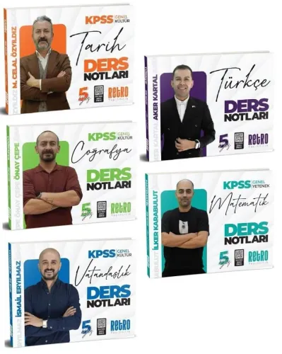 Retro Yayıncılık 2026 KPSS Genel Yetenek Genel Kültür 5Yüz Ders Notları 5'li Set