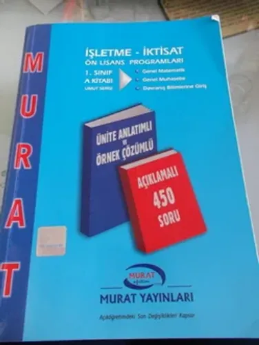 1. Sınıf İşletme - İktisat A Kitabı