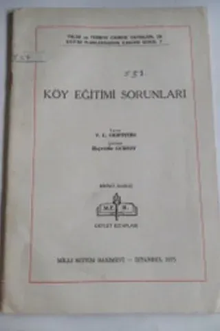 Köy Eğitimi Sorunları