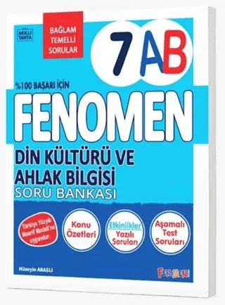 Fenomen Okul Yayınları 7. Sınıf Din Kültürü ve Ahlak Bilgisi Fenomen A ve B Soru Bankası