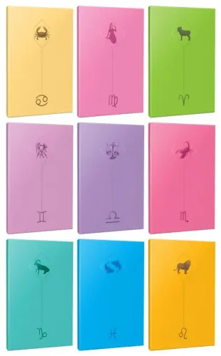 9lu Burç-Astroloji Temalı 13,5x19,5cm 64 Sayfa Çizgisiz Defter Seti -3