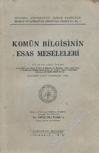 Komün Bilgisinin Esas Meseleleri