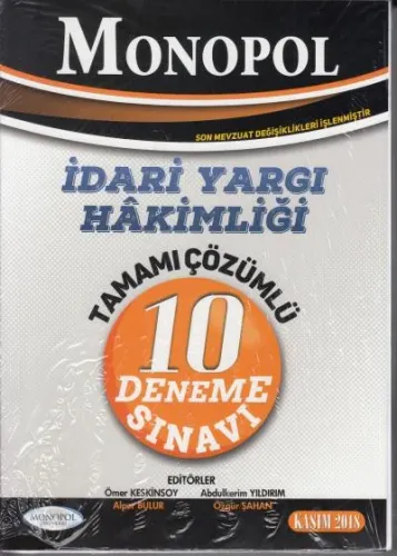 İdari Yargı Hakimliği Tamamı Çözümlü