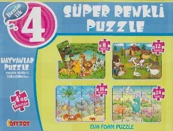 Süper Renkli Hayvanlar Puzzle
