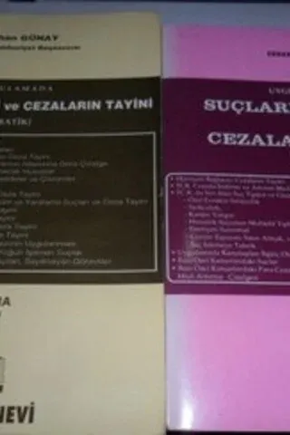 Suçların Tespiti ve Cezaların Tayini 2 Cilt Takım