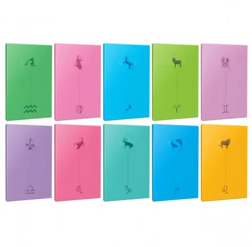 10lu Burç-Astroloji Temalı 13,5x19,5cm 64 Sayfa Çizgisiz Defter Seti -3