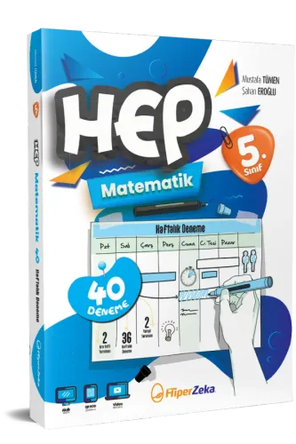 Hiper Zeka 5. Sınıf Haftalık HEP Matematik 40 Deneme 2025