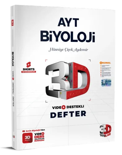 AYT 3D Biyoloji Video Destekli Defter