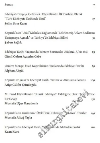 Usulden Yönteme Mehmed Fuad Köprülünün Edebiyat Tarihçiliği