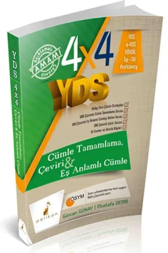 4x4 YDS Seti Cümle Tamamlama Çeviri ve Eş Anlamlı Cümle