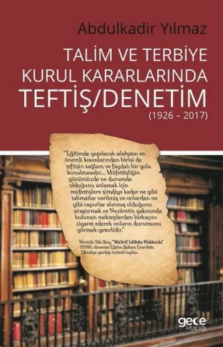 Talim ve Terbiye Kurul Kararlarında Teftiş/Denetim