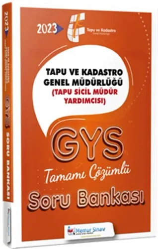 Memur Sınav 2023 Tapu ve Kadastro Tapu Sicil Müdür Yardımcısı GYS Soru Bankası
