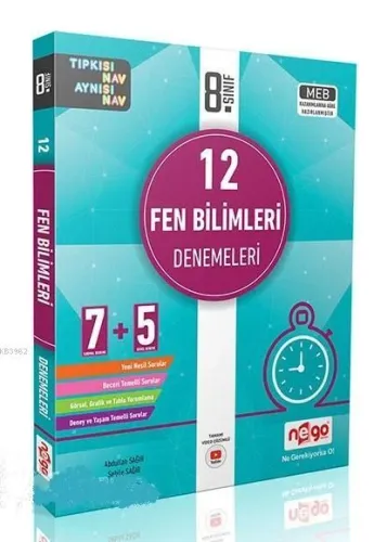 Nego Yayınları 8. Sınıf LGS Fen Bilimleri 12 Denemeleri Nego