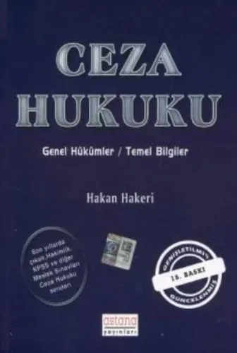 Ceza Hukuku Genel Hükümler / Temel Bilgiler