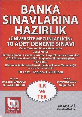 Akademi Banka Sınavlarına Hazırlık 10 Deneme Sınavı
