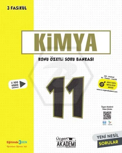 Üçgen Akademi Lise 11. Sınıf Kimya Konu Özetli Soru Bankası