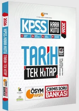 Kara Kutu Yayınları 2026 KPSS Kara Kutu Tarih TEK KİTAP ÖSYM Arşiv Çık