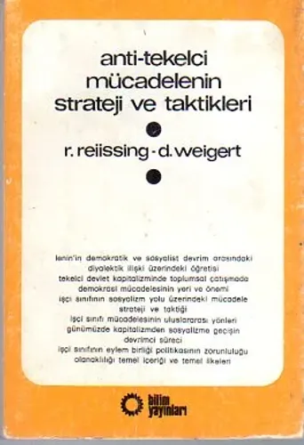 Anti-Tekelci Mücadelenin Strateji Ve Taktikleri
