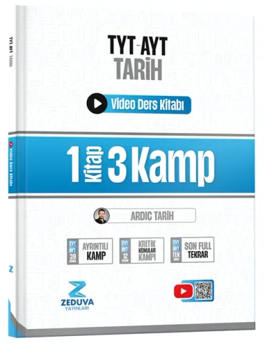 Zeduva Yayınları Ardıç Tarih TYT-AYT Tarih 1 Kitap 3 Kamp Video Ders Kitabı
