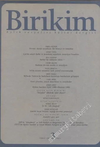 Birikim Aylık Sosyalist Kültür Dergisi - Sayı: 3, Temmuz 1989