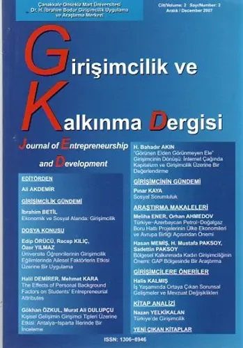 Girişimcilik Ve Kalkınma Dergisi 2007 Cilt:2 No:2