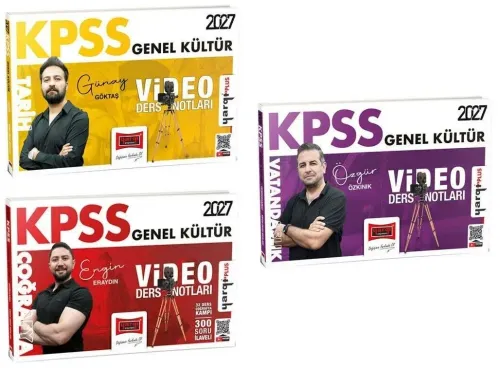 Yargı Yayınları 2027 KPSS Genel Kültür Video Ders Notları Seti (3 Kita