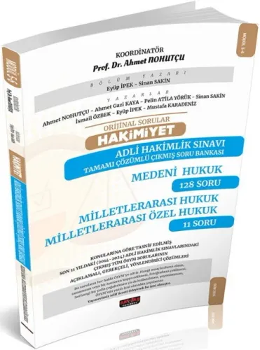 Savaş Yayınları 2025 Orijinal Sorular HAKİMİYET Adli Hakimlik Medeni Hukuk-Milletlerarası Hukuk Çıkmış Soru Bankası
