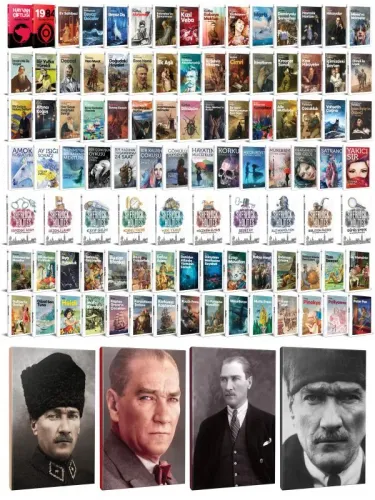 99 Dünya Klasiği ve Atatürk Temalı 64 Sayfa Çizgili Defter Seti -1 - H
