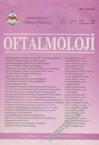Oftalmoloji Dergisi -  Türkiye Klinikleri  - Sayı: 3  5    Eylül