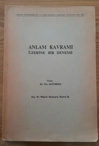Anlam Kavramı Üzerine Bir Deneme Teo Grünberg