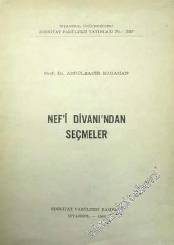 Nef'i Divanından Seçmeler -        1986